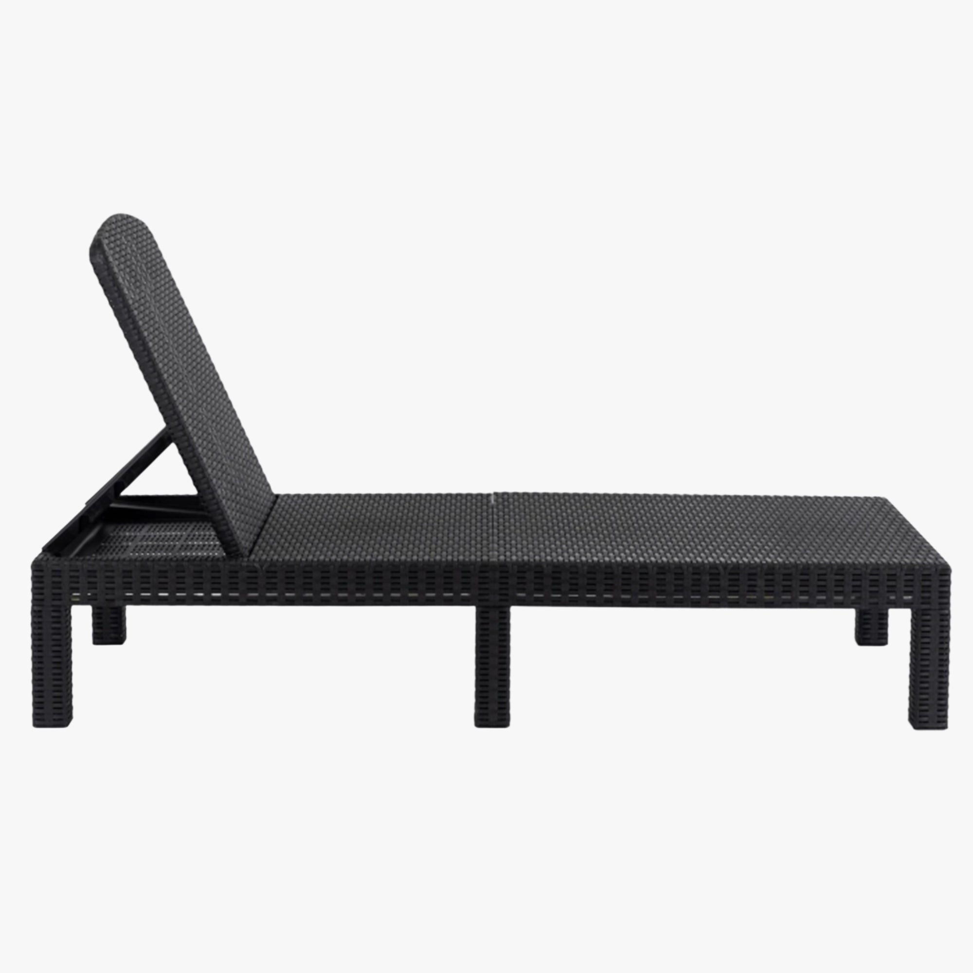ARIZONA Fauteuil de jardin inclinable et pliable noir - Mobilier de jardin - Mobilier Deco