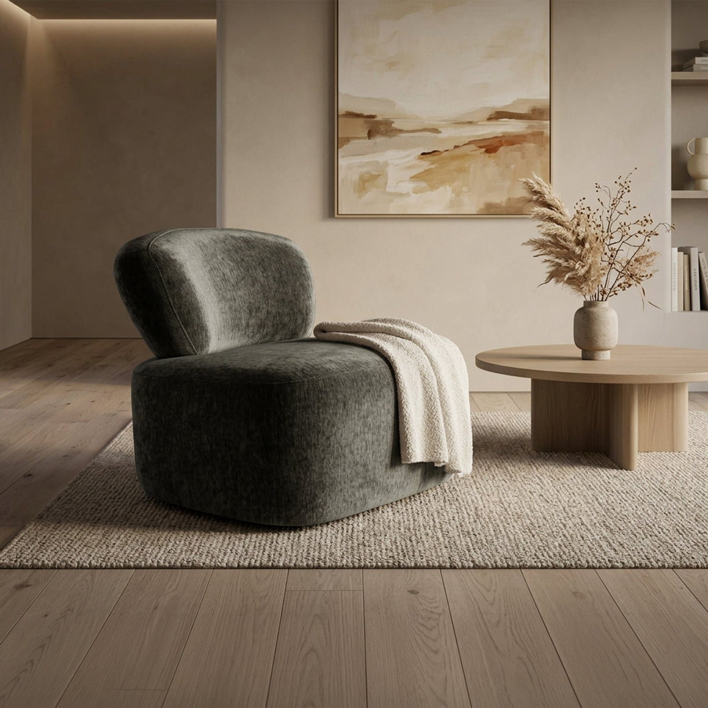 ASTON Fauteuil en tissu vert - Fauteuils - Mobilier Deco