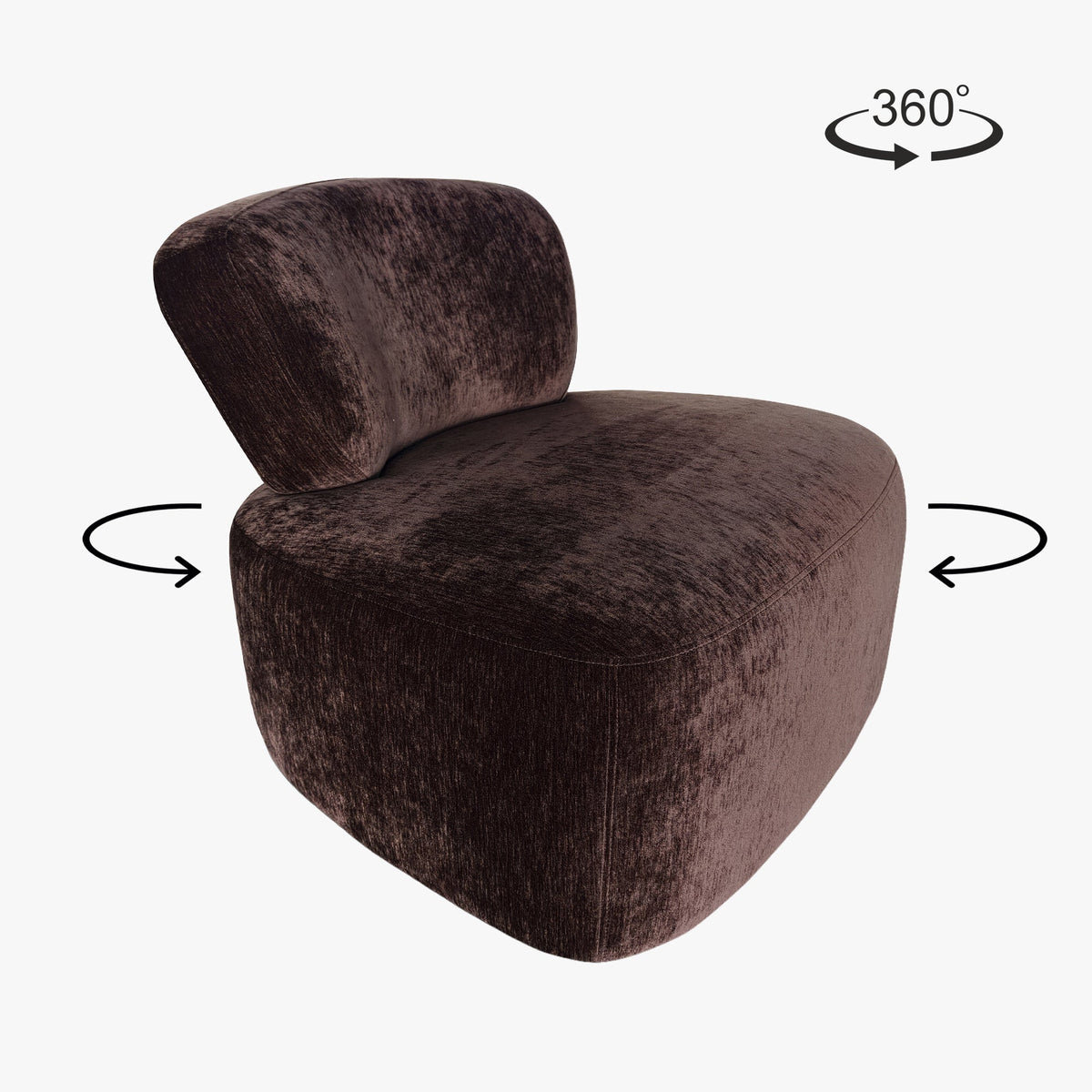 ASTON Fauteuil pivotant en tissu marron - Fauteuils - Mobilier Deco