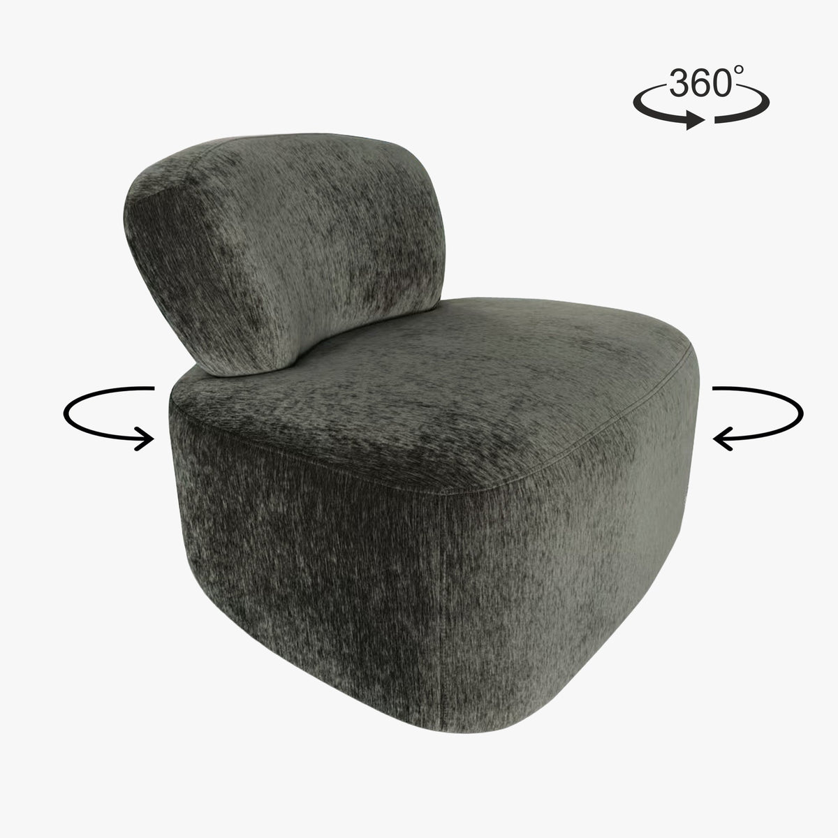 ASTON Fauteuil pivotant en tissu vert - Fauteuils - Mobilier Deco