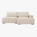 AYDA Canapé d'angle convertible avec coffre en velours gros côtelé beige - Angle droit