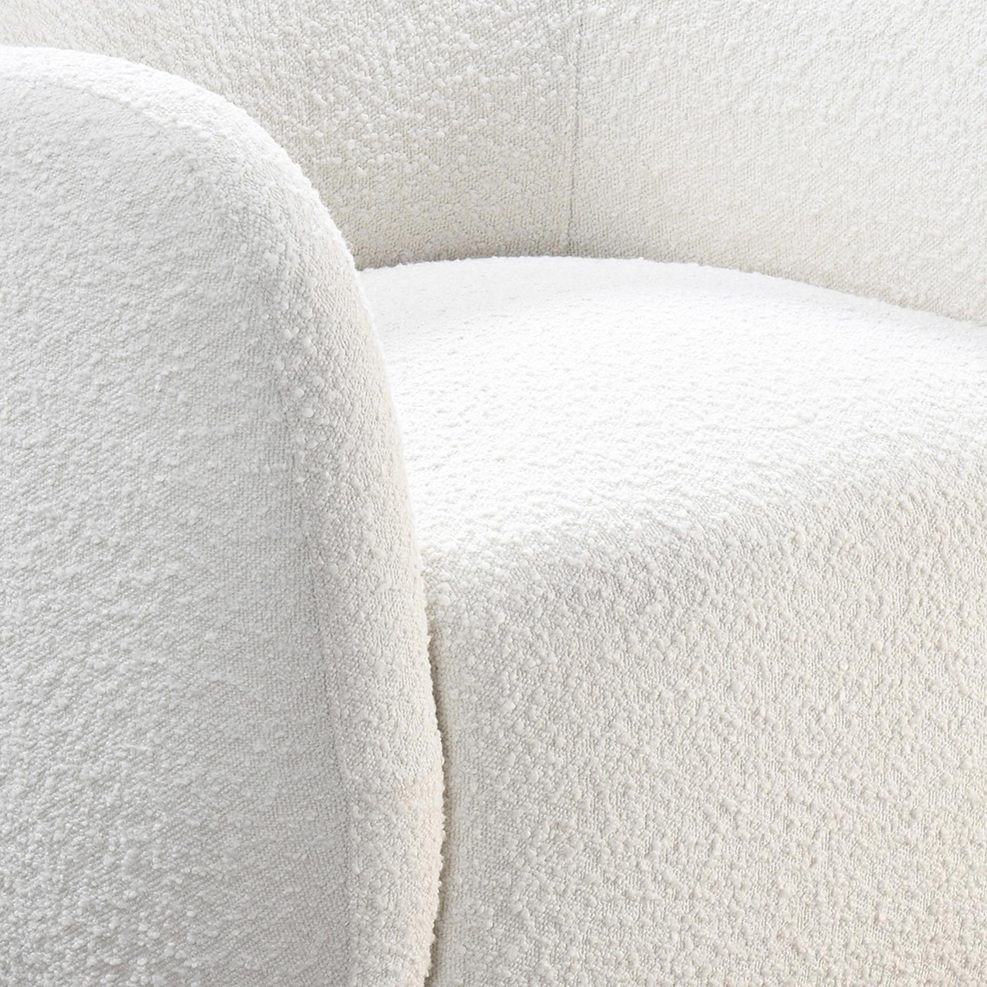BARCY Fauteuil cabriolet pivotant effet peau de mouton blanc