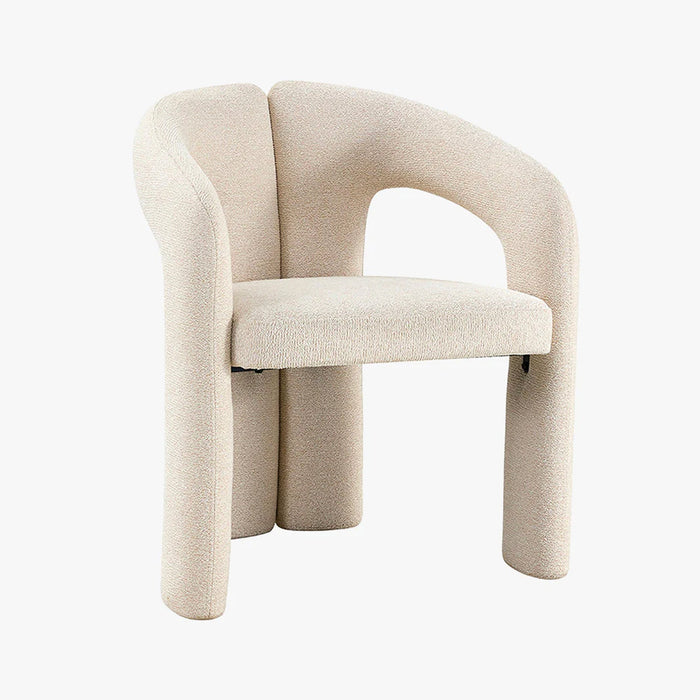BEJA Fauteuil en tissu bouclette beige