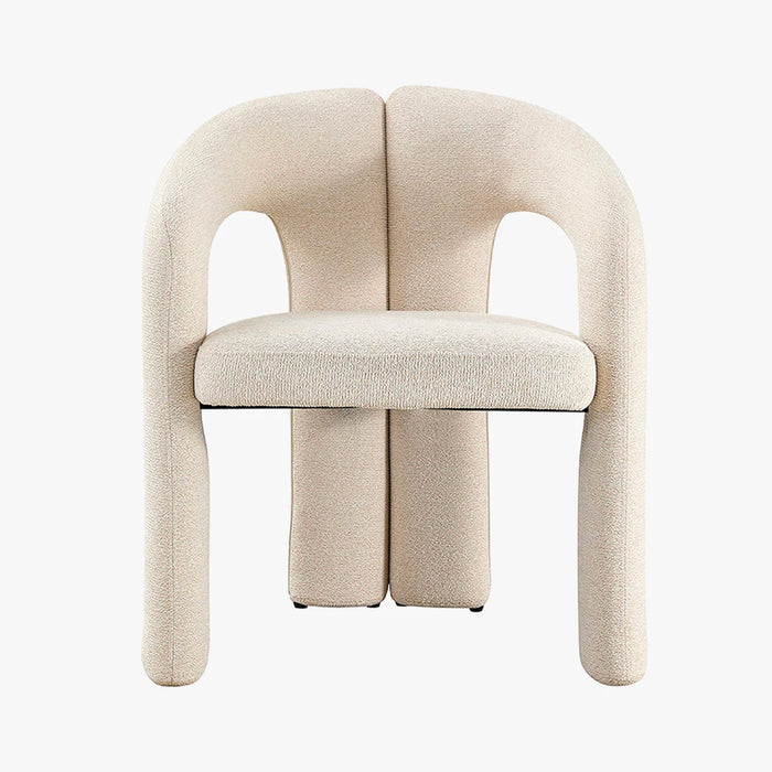 BEJA Fauteuil en tissu bouclette beige