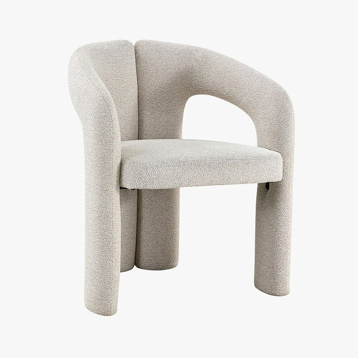BEJA Fauteuil en tissu bouclette écru