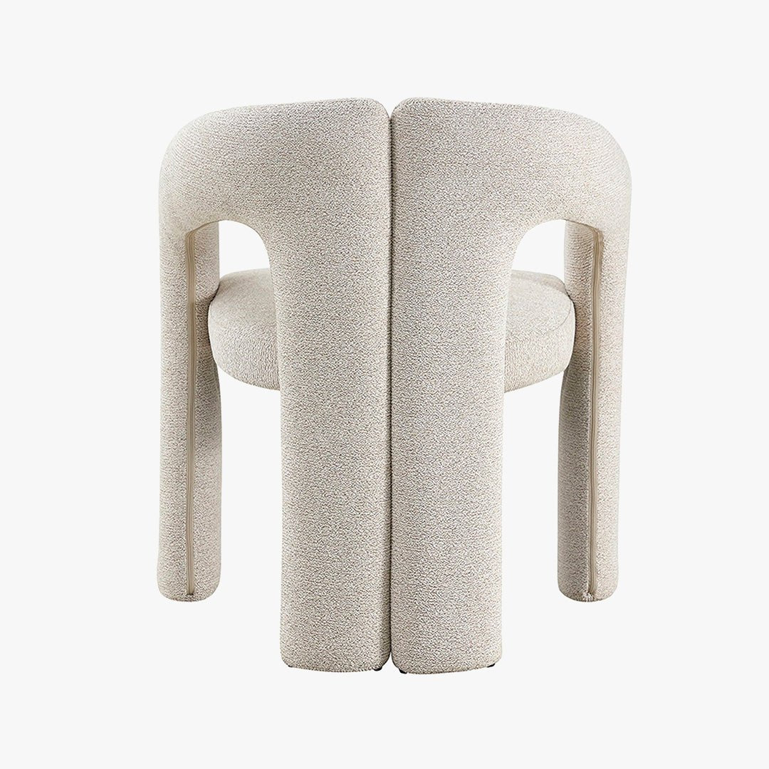 BEJA Fauteuil en tissu bouclette écru - Fauteuils - Mobilier Deco