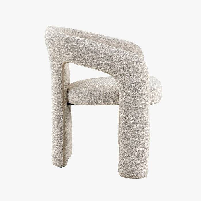 BEJA Fauteuil en tissu bouclette écru