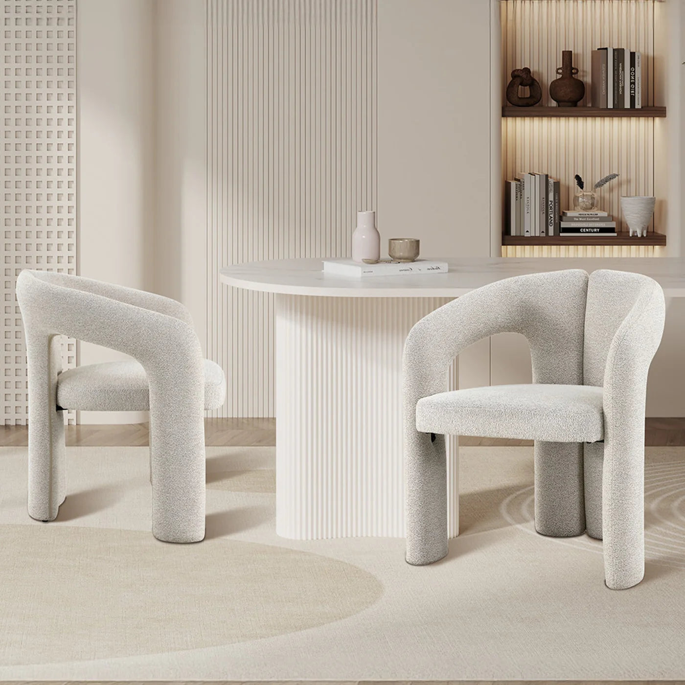 BEJA - Fauteuils en tissu bouclette 2 coloris