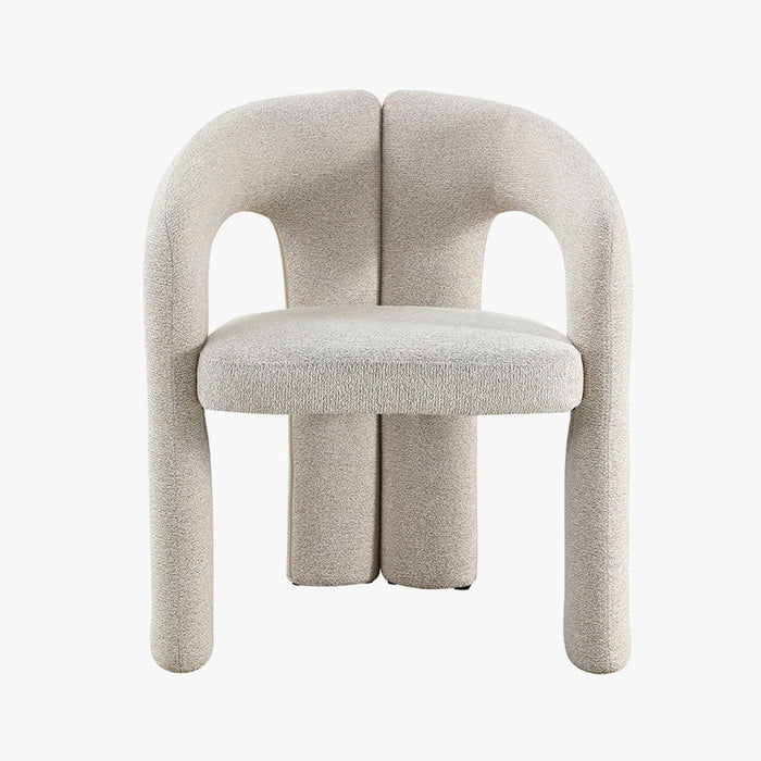 BEJA Fauteuil en tissu bouclette écru