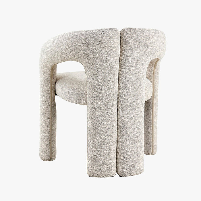 BEJA Fauteuil en tissu bouclette écru