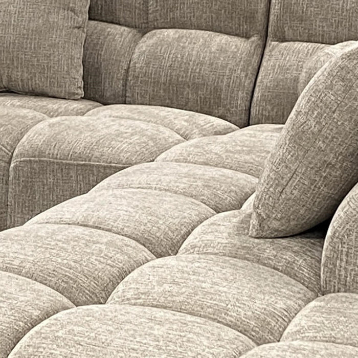BELIZ Canapé d'angle en tissu beige - Angle droit