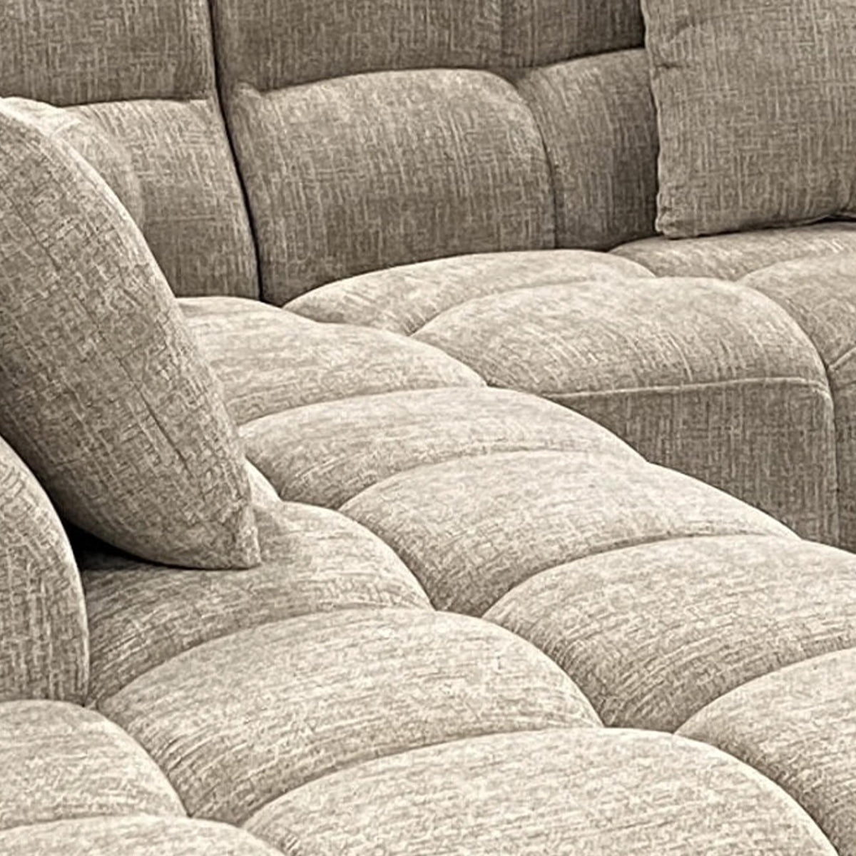 BELIZ Canapé d'angle en tissu beige - Angle gauche - Canapés d'angle - Mobilier Deco