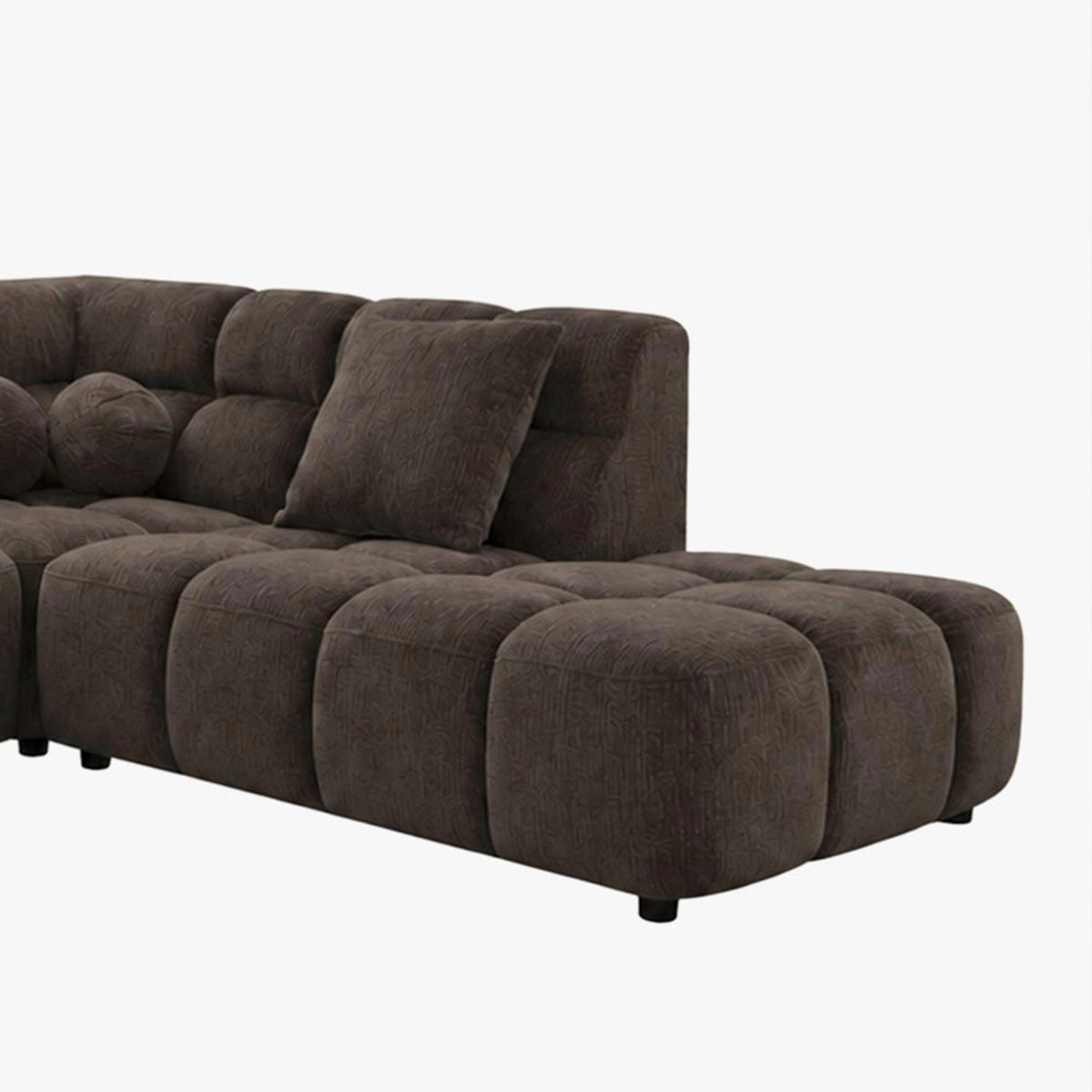 BELIZ Canapé d'angle en tissu noir - Angle droit - Canapés d'angle - Mobilier Deco