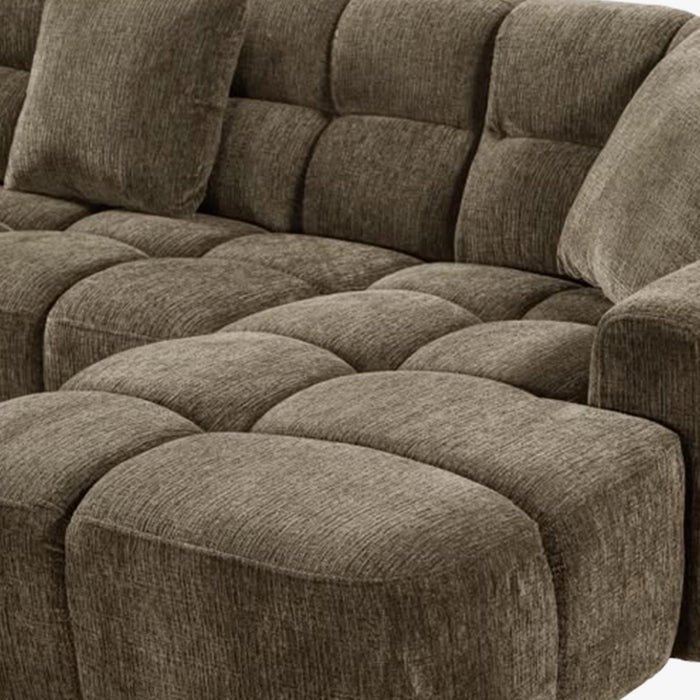 BELIZ Canapé d'angle en tissu taupe - Angle droit