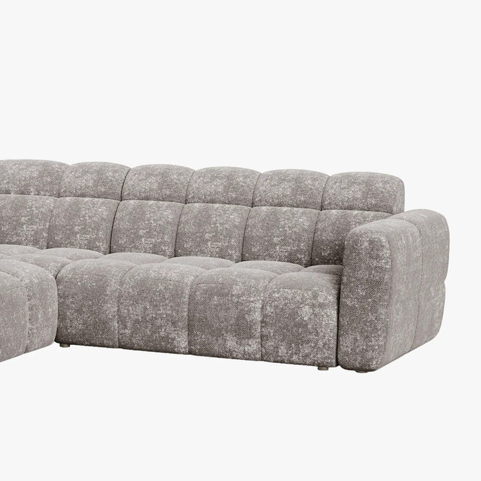 BELIZ Canapé d'angle en tissu taupe - Angle gauche