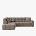 BELIZ Canapé d'angle en tissu taupe - Angle gauche