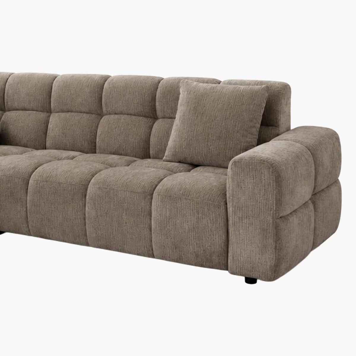 BELIZ Canapé d'angle en tissu taupe - Angle gauche - Canapés d'angle - Mobilier Deco