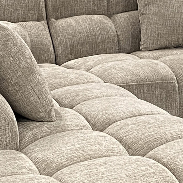BELIZ XL Canapé panoramique tissu beige - Angle droit