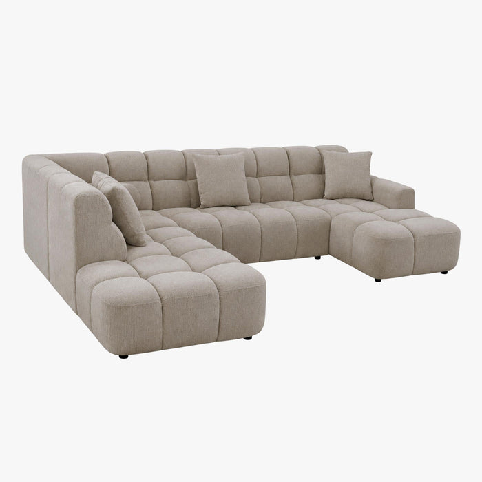BELIZ XL Canapé panoramique tissu beige - Angle droit
