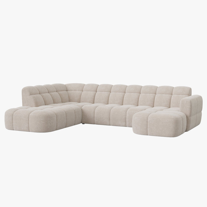 BELIZ XL Canapé panoramique tissu beige - Angle droit