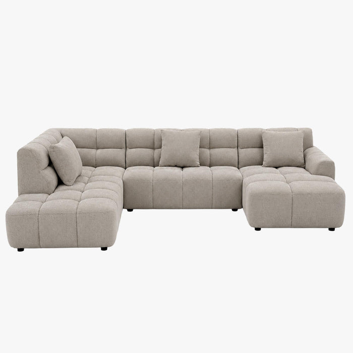BELIZ XL Canapé panoramique tissu beige - Angle droit