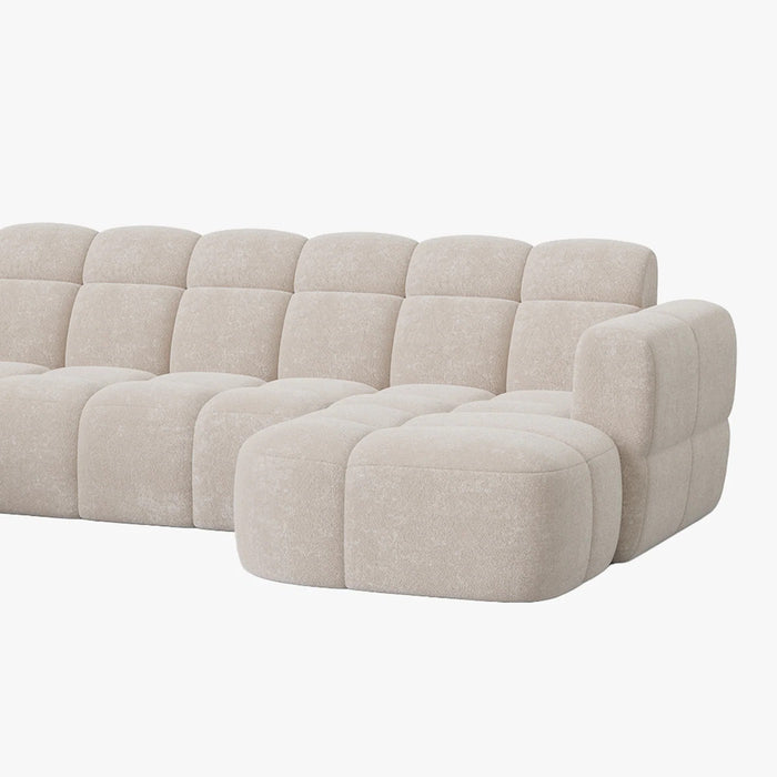 BELIZ XL Canapé panoramique tissu beige - Angle droit
