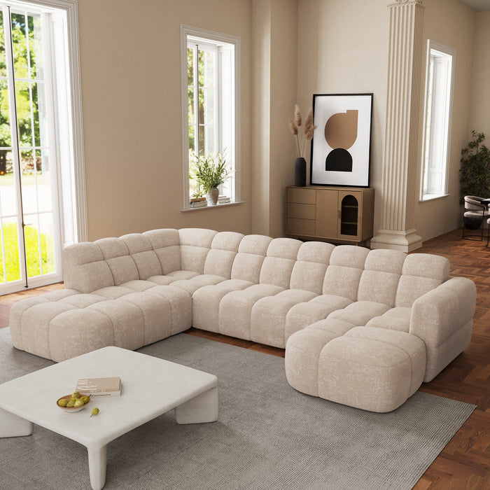 BELIZ XL Canapé panoramique tissu beige - Angle droit
