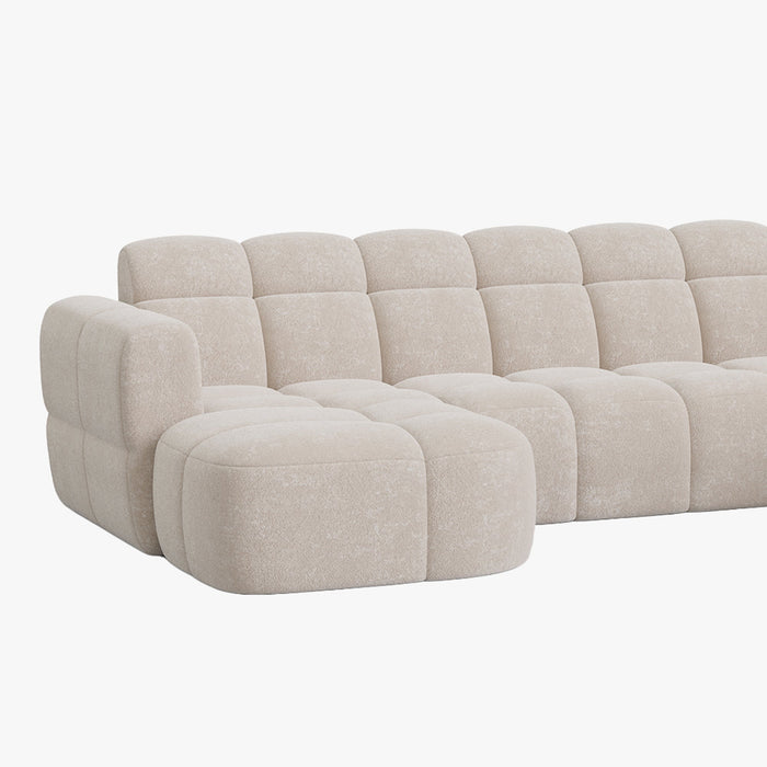 BELIZ XL Canapé panoramique tissu beige - Angle gauche