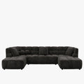 BELIZ XL Canapé panoramique tissu noir - Angle droit