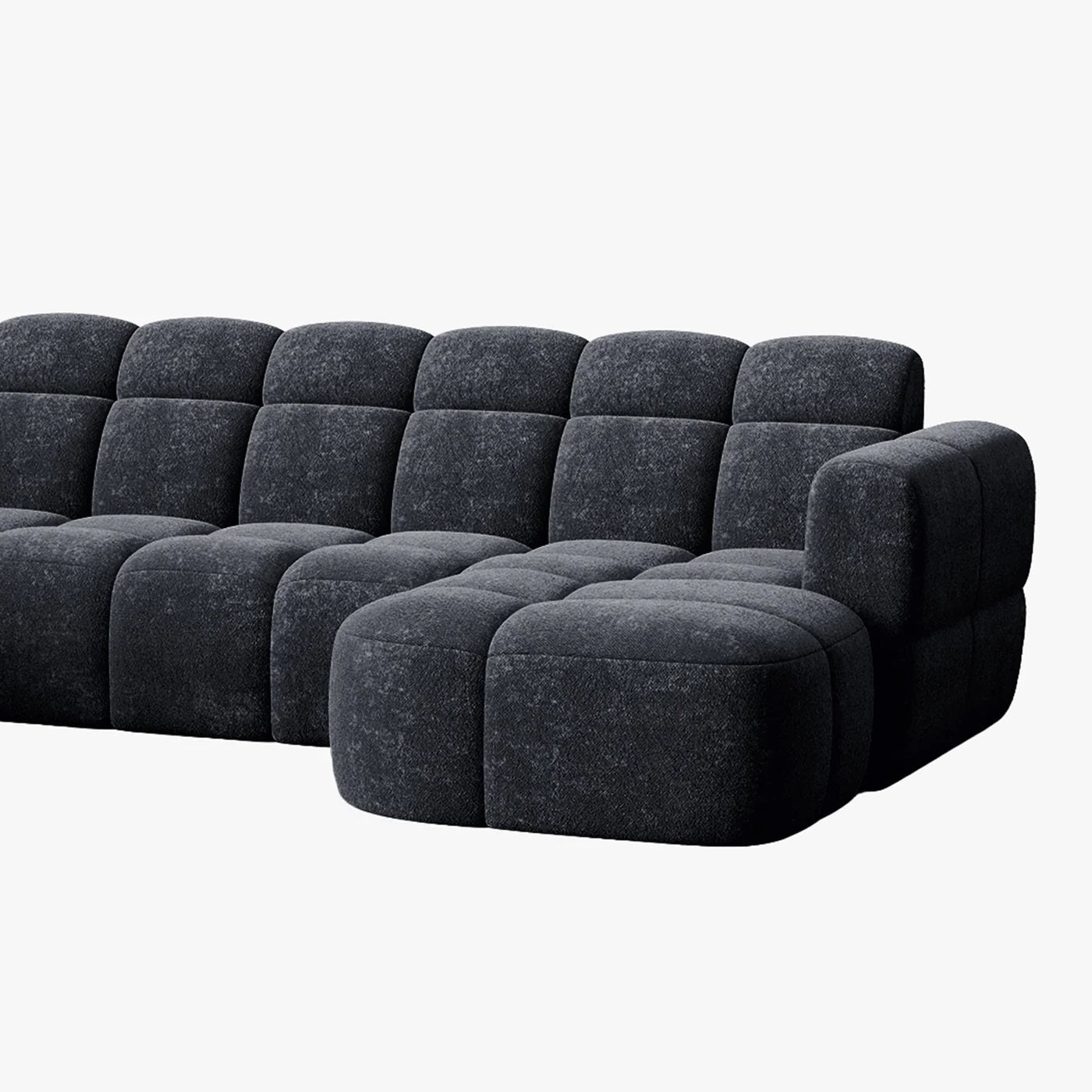 BELIZ XL Canapé panoramique tissu noir - Angle droit - Canapés panoramiques - Mobilier Deco