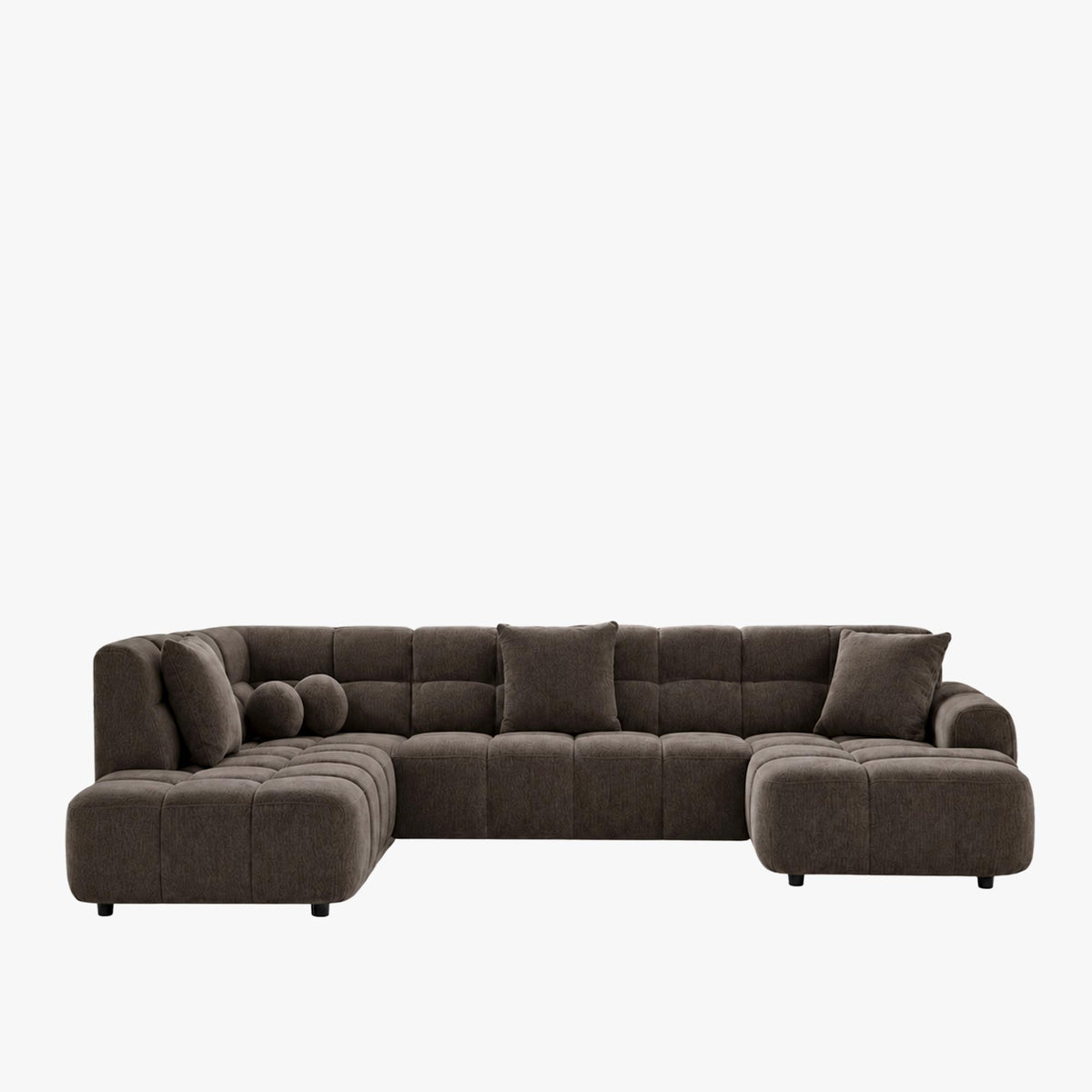 BELIZ XL Canapé panoramique tissu noir - Angle droit - Canapés panoramiques - Mobilier Deco