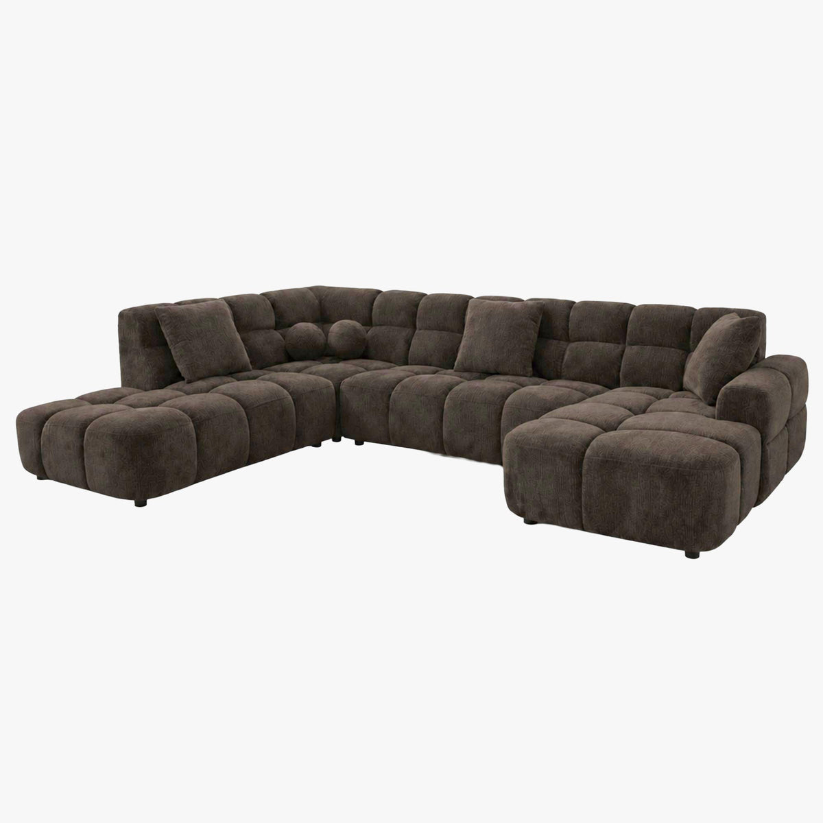 BELIZ XL Canapé panoramique tissu noir - Angle droit - Canapés panoramiques - Mobilier Deco