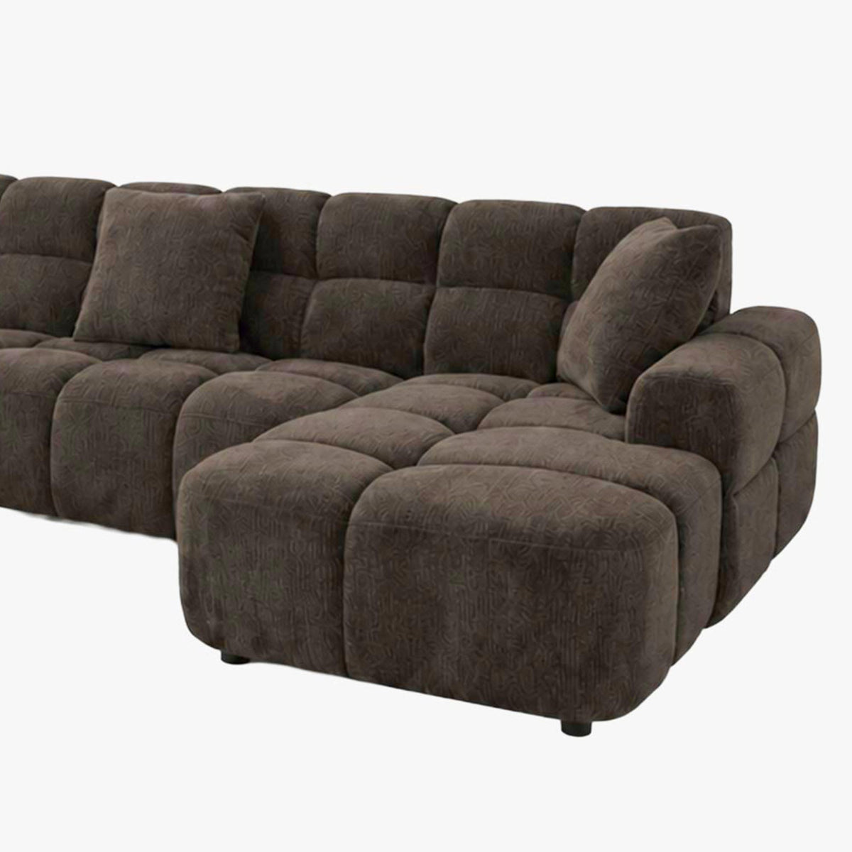 BELIZ XL Canapé panoramique tissu noir - Angle droit - Canapés panoramiques - Mobilier Deco