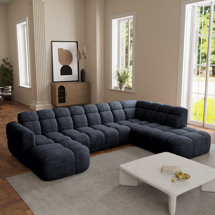 BELIZ XL Canapé panoramique tissu noir - Angle gauche
