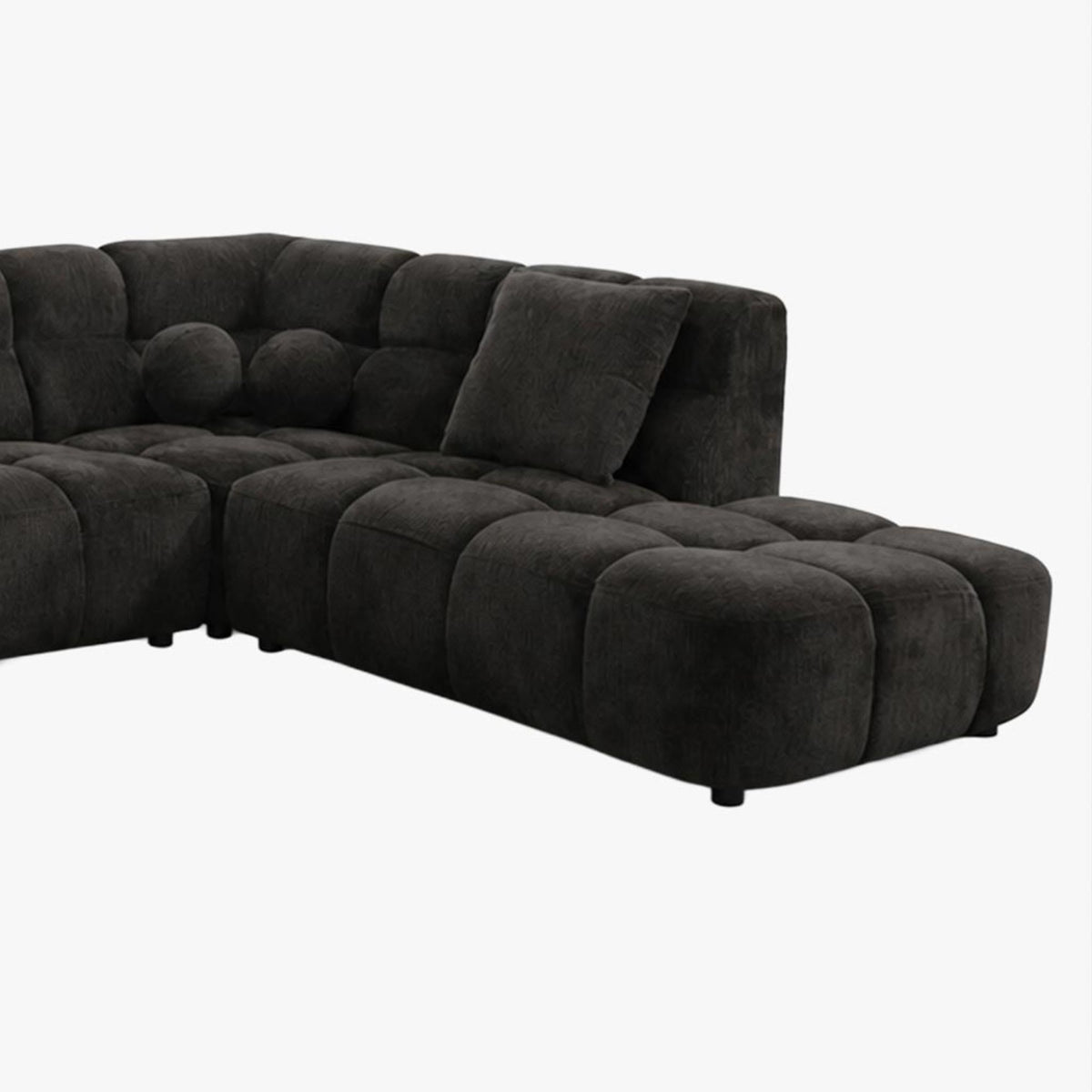 BELIZ XL Canapé panoramique tissu noir - Angle gauche - Canapés panoramiques - Mobilier Deco