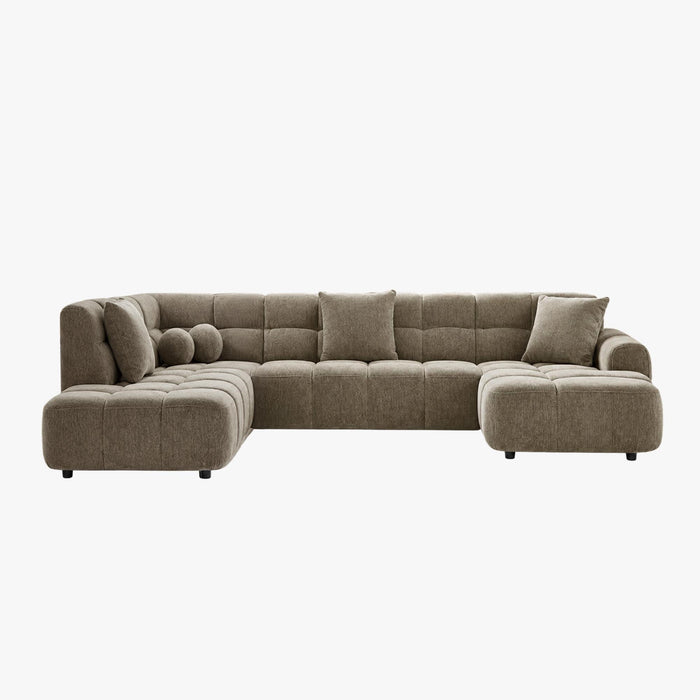 BELIZ XL Canapé panoramique tissu taupe - Angle droit
