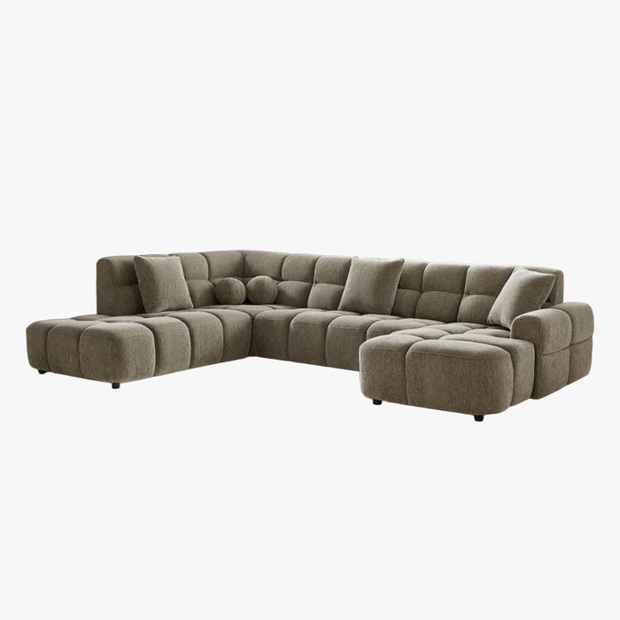 BELIZ XL Canapé panoramique tissu taupe - Angle droit