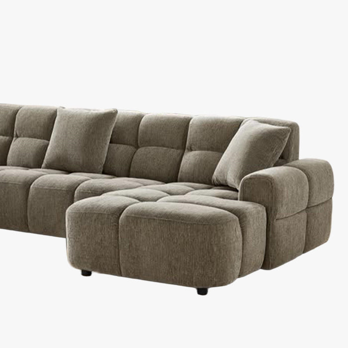 BELIZ XL Canapé panoramique tissu taupe - Angle droit