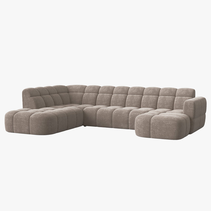 BELIZ XL Canapé panoramique tissu taupe - Angle droit