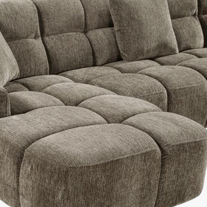 BELIZ XL Canapé panoramique tissu taupe - Angle gauche