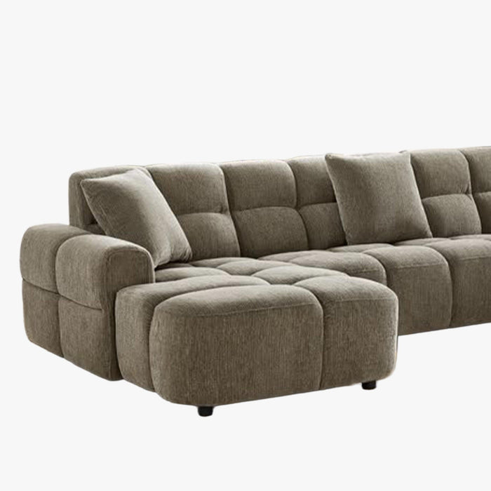 BELIZ XL Canapé panoramique tissu taupe - Angle gauche