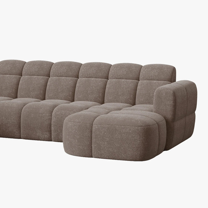 BELIZ XL Canapé panoramique tissu taupe foncé - Angle droit
