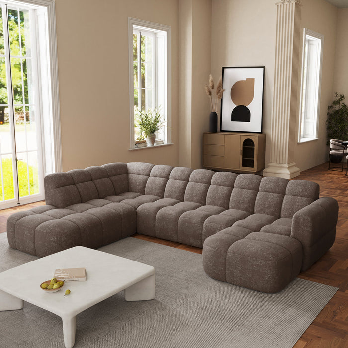 BELIZ XL Canapé panoramique tissu taupe foncé - Angle droit