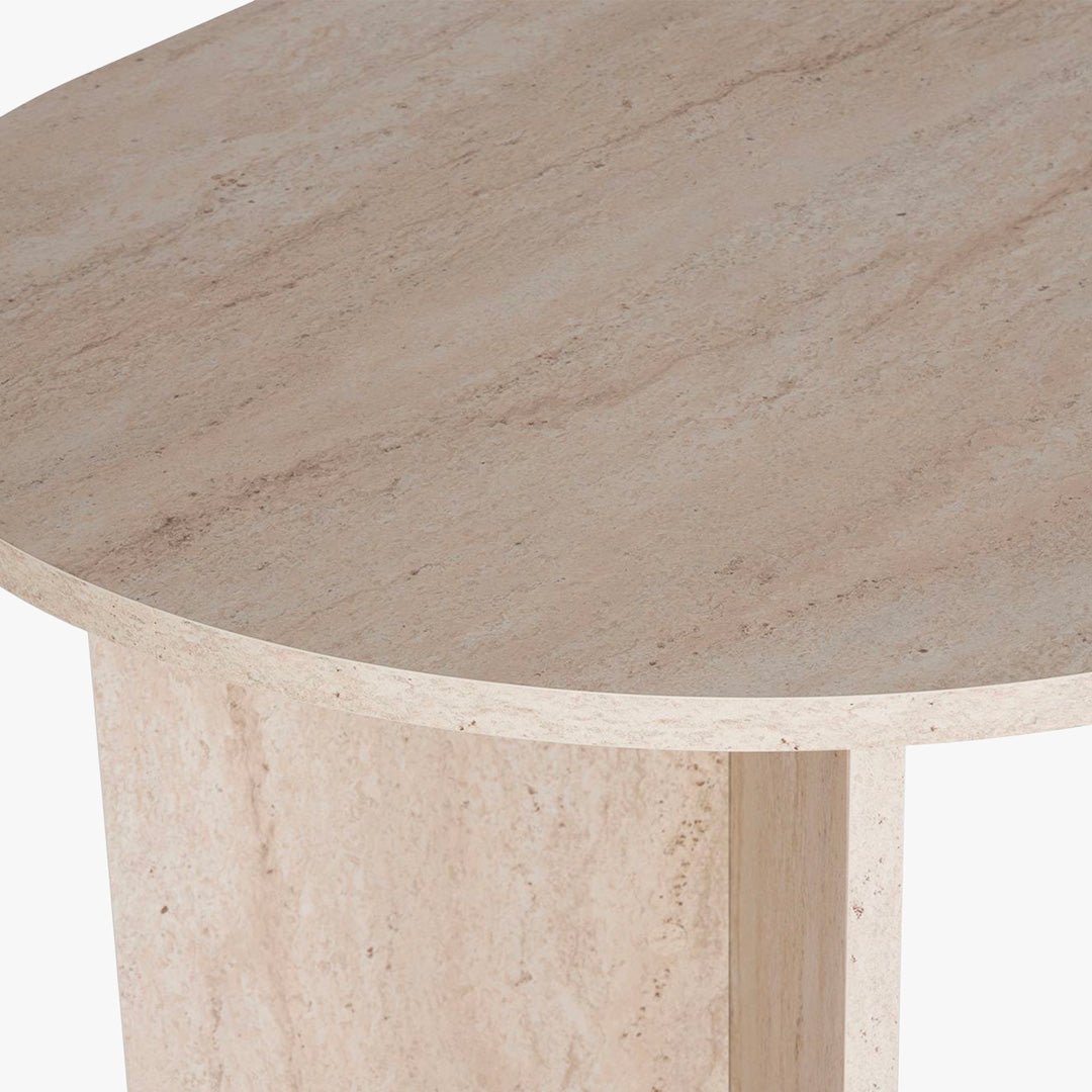BELORA Table à manger ovale beige 180 cm - Table à manger - Mobilier Deco