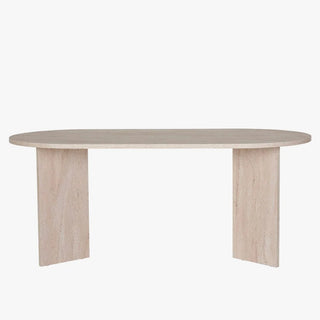 BELORA Table à manger ovale beige 180 cm