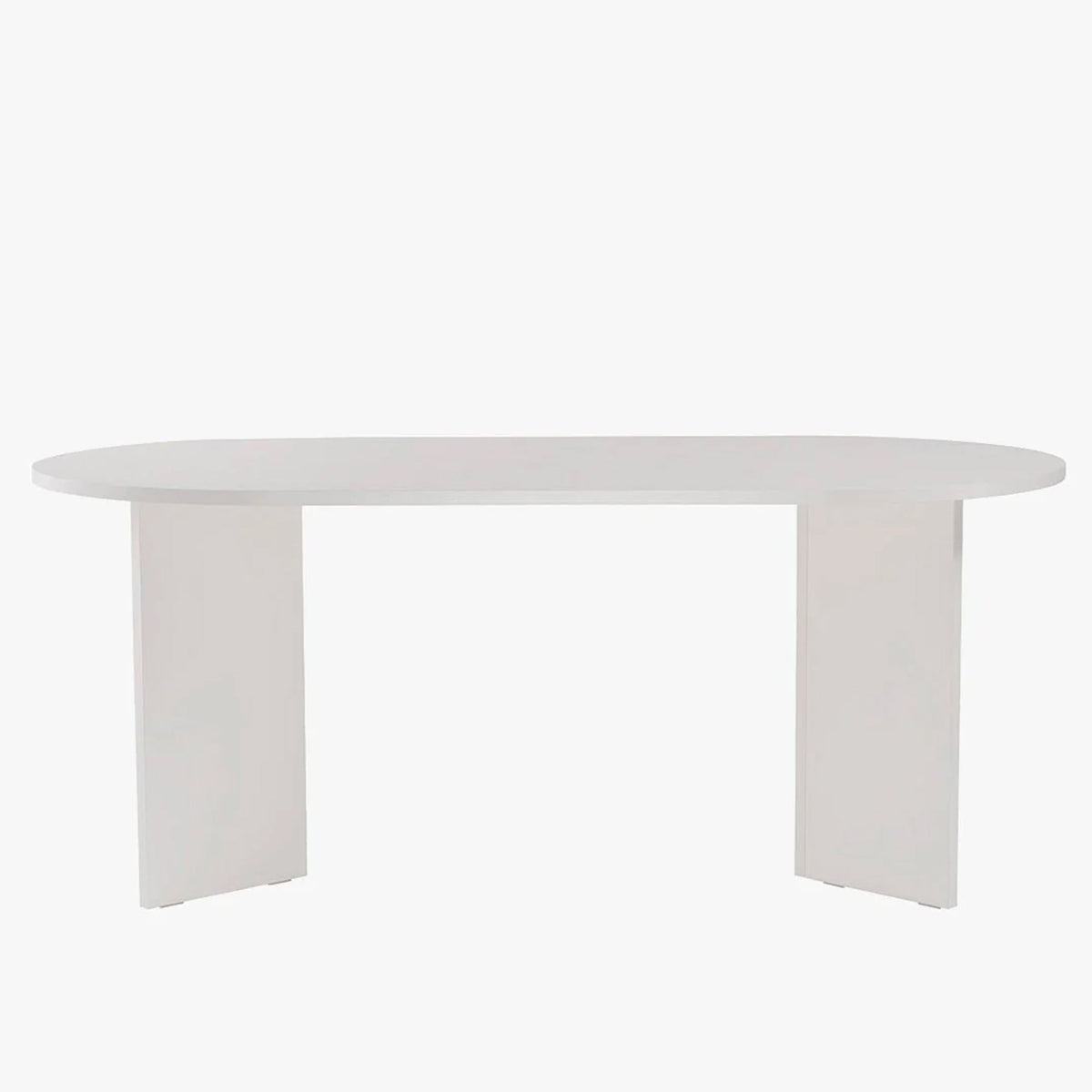 BELORA Table à manger ovale couleur bois blanc 180 cm - Table à manger - Mobilier Deco