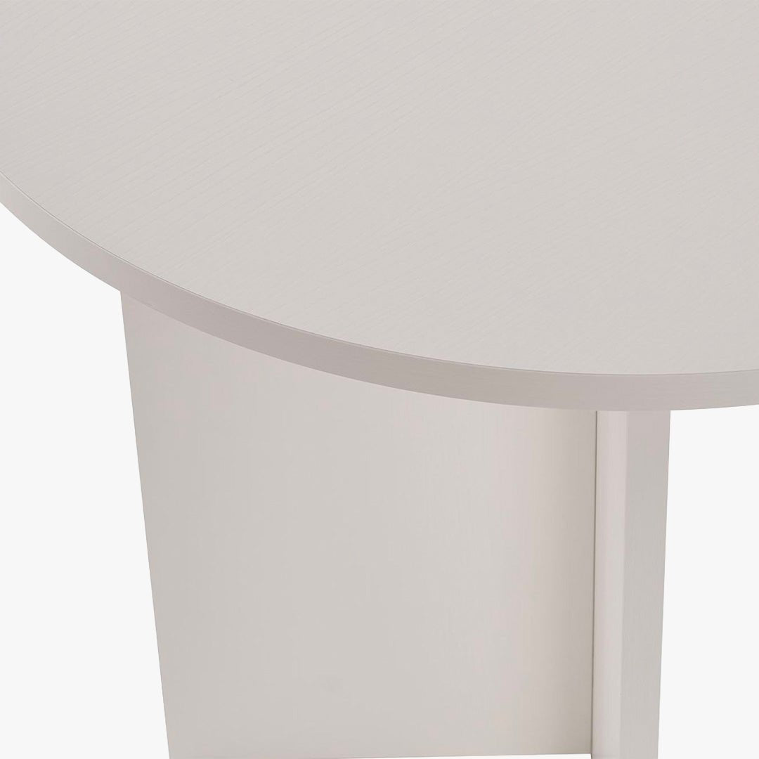 BELORA Table à manger ovale couleur bois blanc 180 cm - Table à manger - Mobilier Deco
