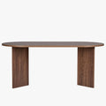 BELORA Table à manger ovale couleur bois foncé 180 cm
