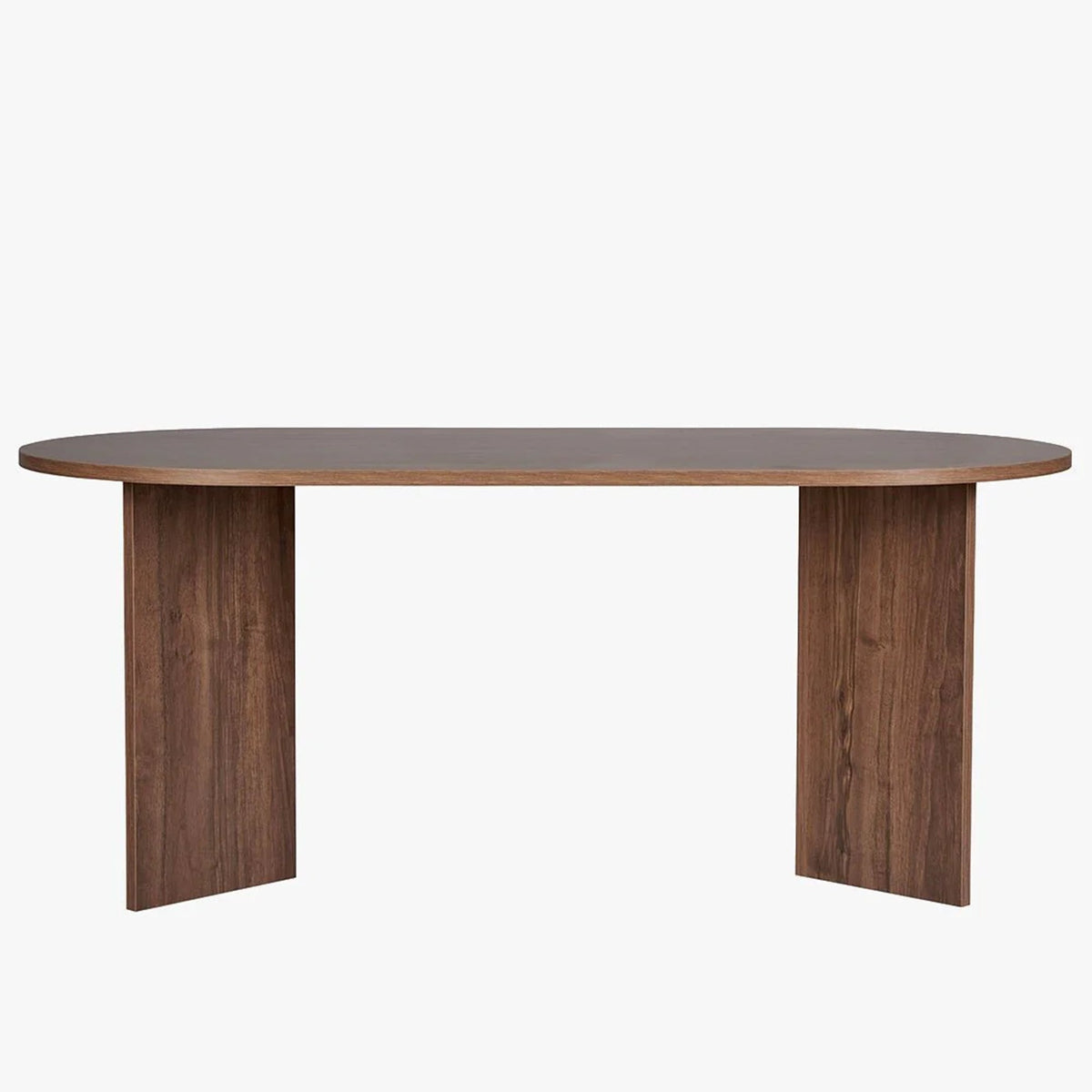 BELORA Table à manger ovale couleur bois foncé 180 cm - Table à manger - Mobilier Deco