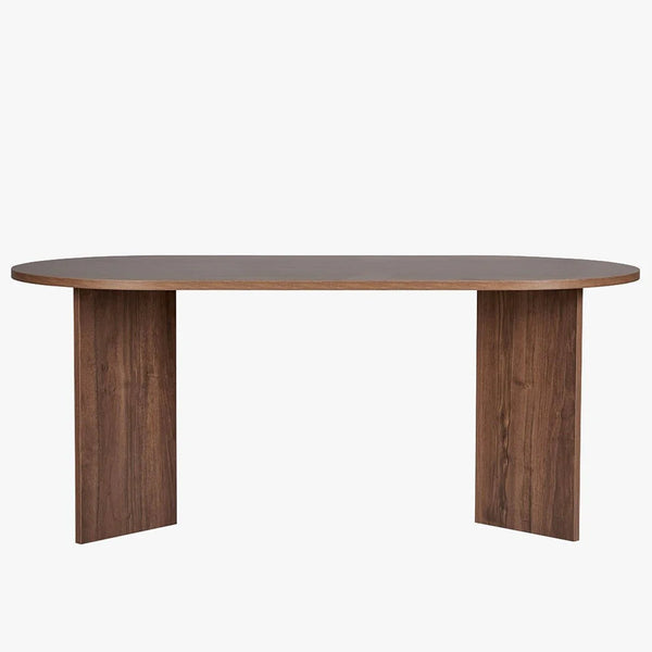 BELORA Table à manger ovale couleur bois foncé 180 cm